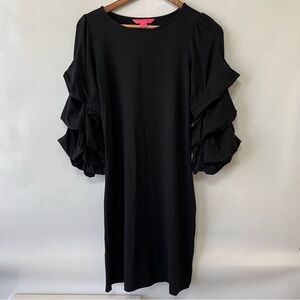 Lilly Pulitzer Leonie Black Ruffled Sleeves Dress